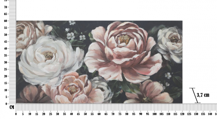 Tablou Floral Roz Pal Alb - Calm Armonie CreativDeco [6]