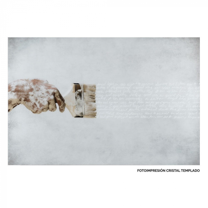Tablou sticlă pensulă alb pe alb – compoziție luminoasă și poetică [1]