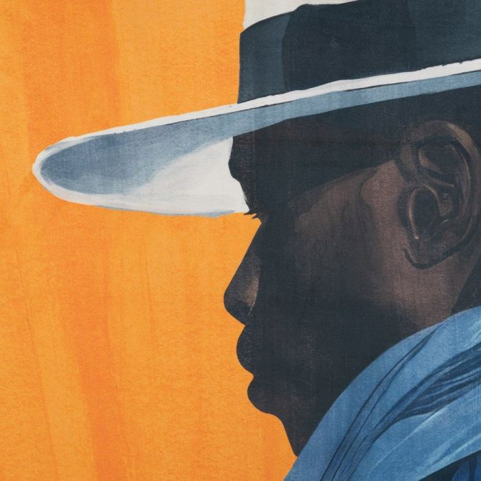 Tablou portret bărbat pălărie – print pe pânză textilă, 103x143 cm [2]