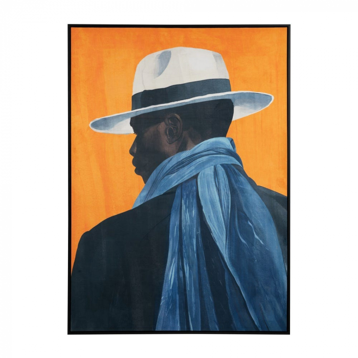 Tablou portret bărbat pălărie – print pe pânză textilă, 103x143 cm [1]
