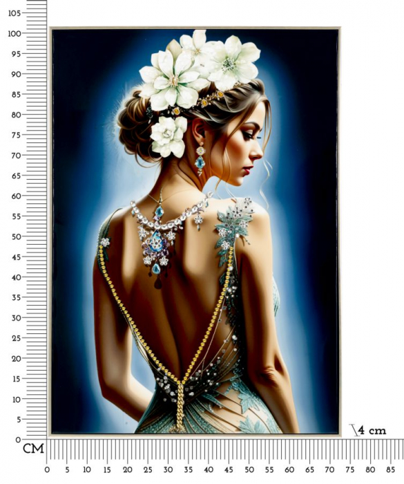 Tablou portret flori bijuterii elegante 72x102 cm – rafinament feminin cu accente prețioase [7]