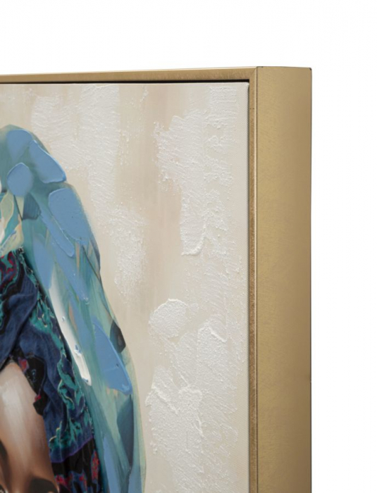 Tablou portret feminin turban albastru 72x102 cm – artă decorativă cu simbolism regal [6]