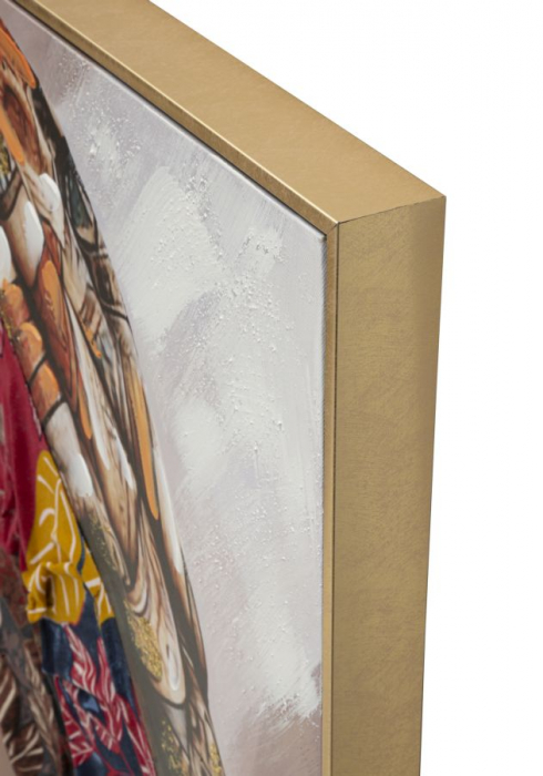 Tablou portret feminin turban multicolor cercei turcoaz 92x122 - CreativDeco.ro [5]