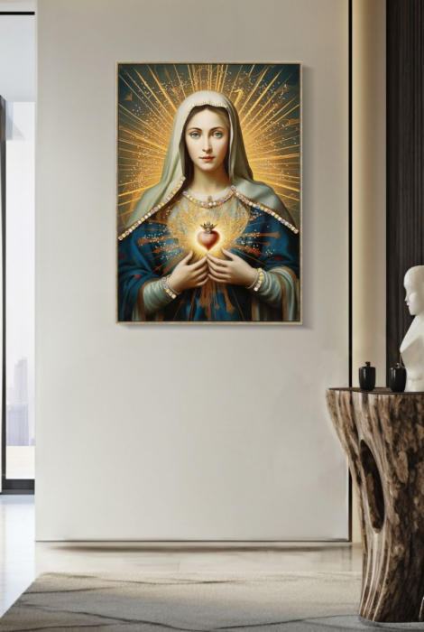 Tablou religios Inima Imaculată 72x102 cm – artă spirituală pentru spații tradiționale [6]