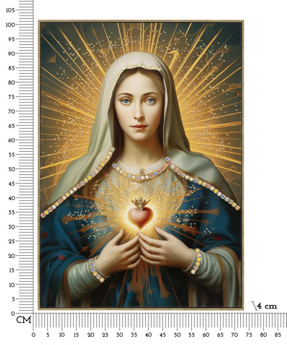 Tablou religios Inima Imaculată 72x102 cm – artă spirituală pentru spații tradiționale [7]