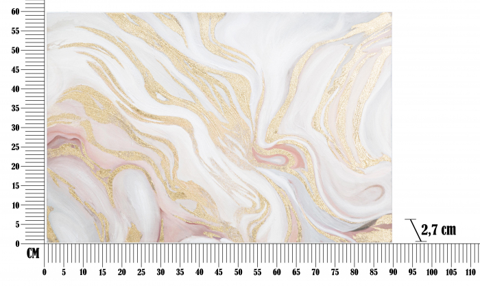 Tablou Sofly, canvas/lemn pin, roz/auriu [6]