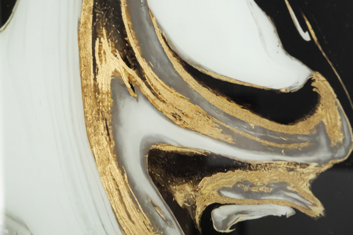Tablou Sticla Abstract Impact CreativDeco - Design Modern si Rama Aurie [3]