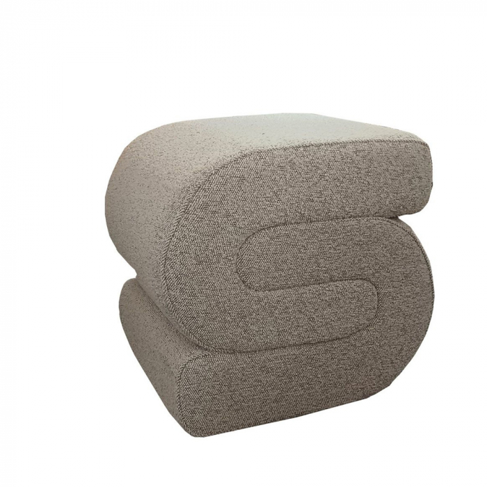 Taburet design modern bej cu formă curbată – model Bagel [1]