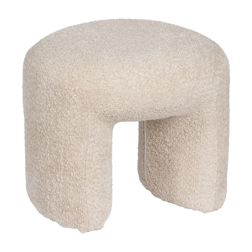 Taburete Rotunde alb - Stofă Tip Bucle | Creativdeco.ro [3]