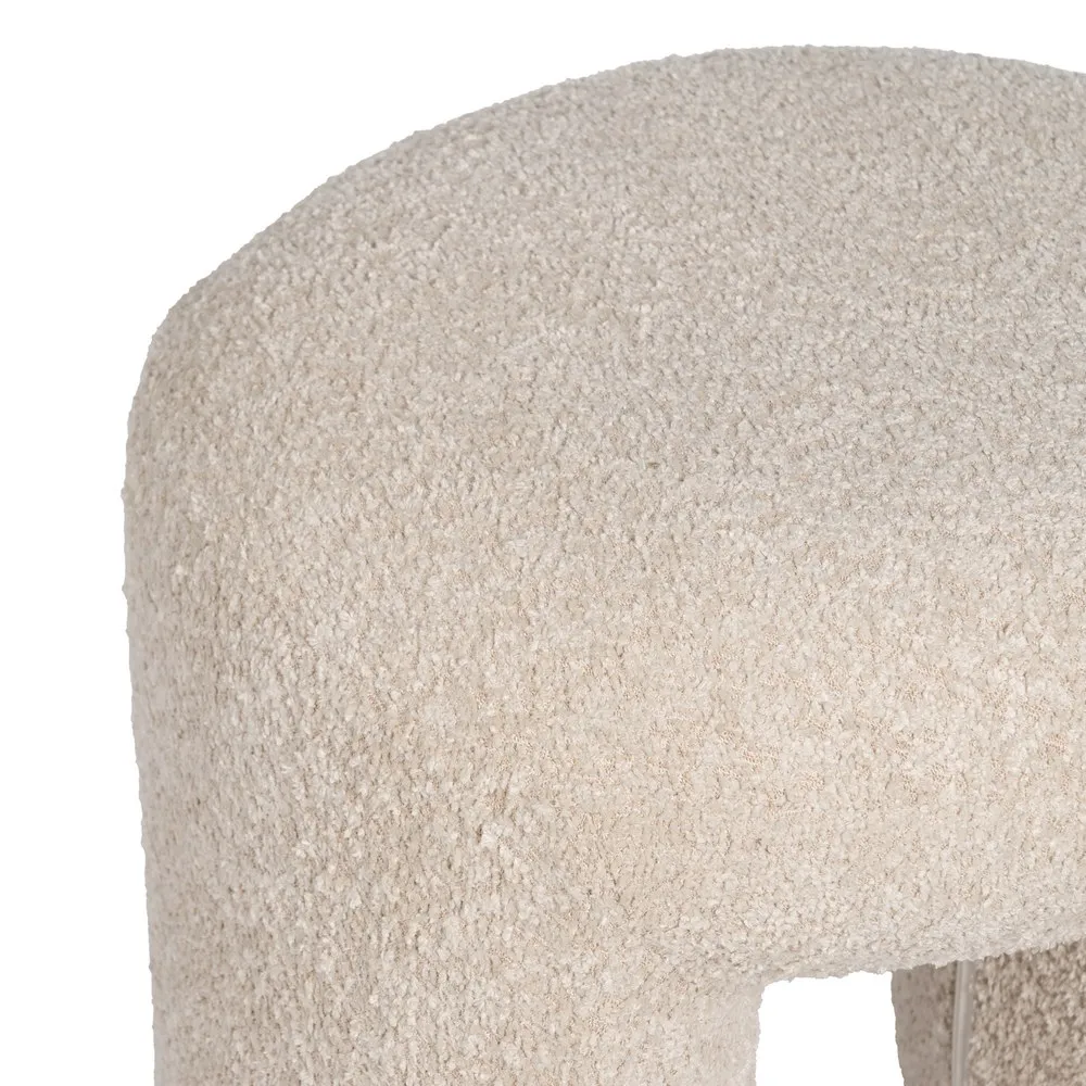 Taburete Rotunde alb - Stofă Tip Bucle | Creativdeco.ro [4]