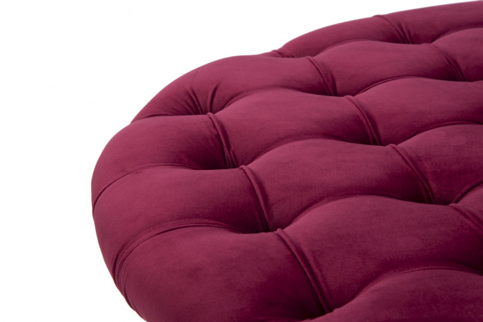 Taburet Rosu Bordeaux XXL, catifea metal auriu - creativdeco.ro [7]