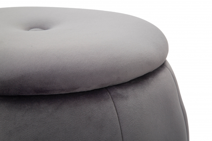 Taburet cu depozitare Paris, gri textil/argintiu [5]