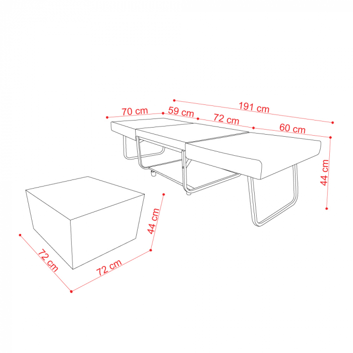 Taburetul negru cu spațiu de depozitare Studio [6]