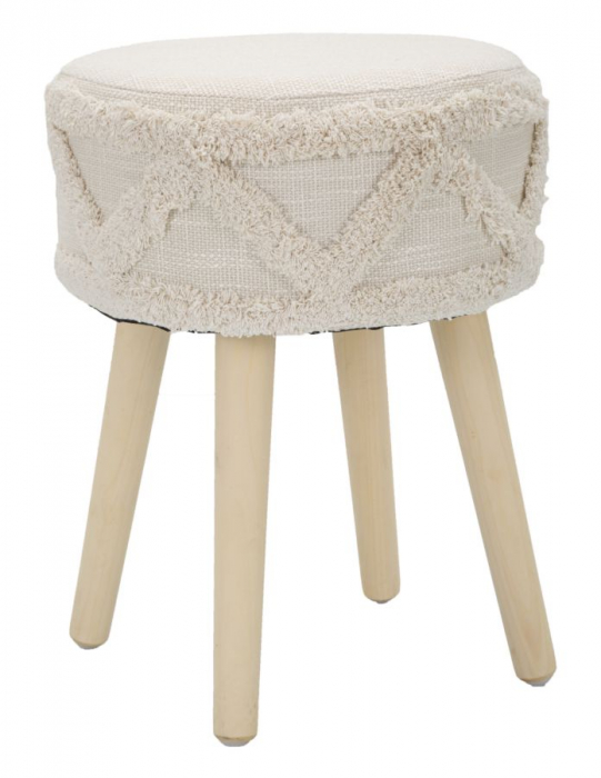 Taburet Damasco Tall, textil/lemn, bej/natural, Mauro Ferretti [1]