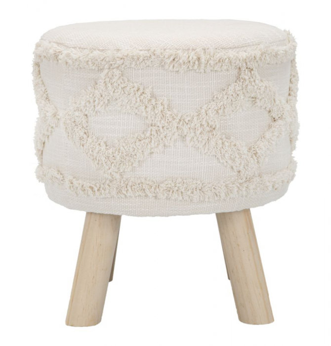 Taburet Damasco, textil/lemn, bej/natural, Mauro Ferretti [5]