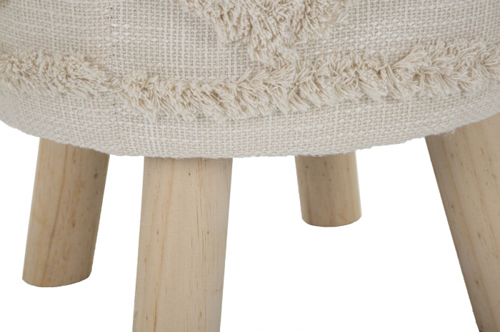 Taburet Damasco, textil/lemn, bej/natural, Mauro Ferretti [2]