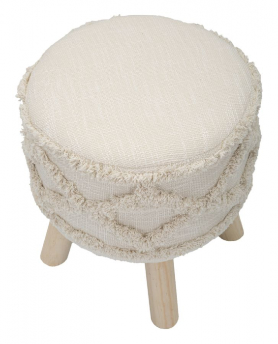 Taburet Damasco, textil/lemn, bej/natural, Mauro Ferretti [4]