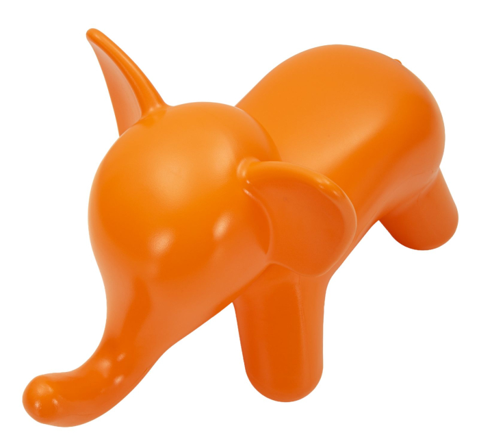 Taburet decorativ elefant plastic portocaliu 86x46x56 cm [4]