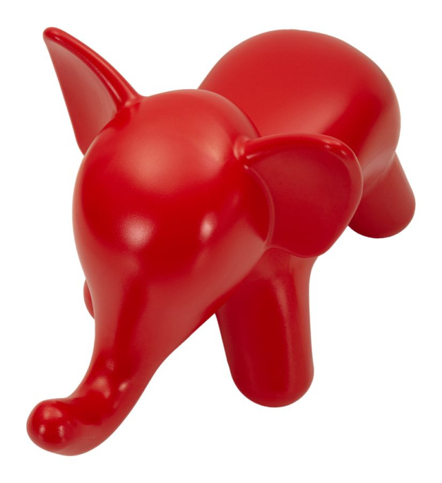 Taburet decorativ elefant plastic rosu 86x46x56 cm [4]