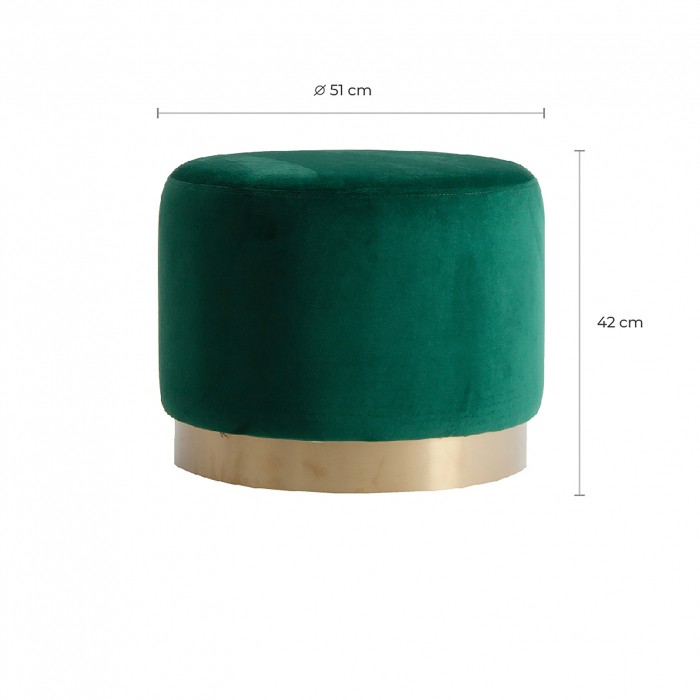 Taburet shabby chic catifea verde|Taburete vintage confortabile [4]