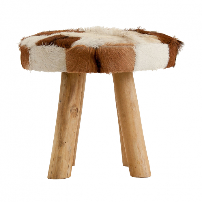Taburet scandinav lemn pin piele|Taburete confortabile [2]