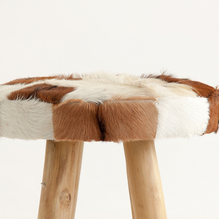 Taburet scandinav lemn pin piele|Taburete confortabile [4]