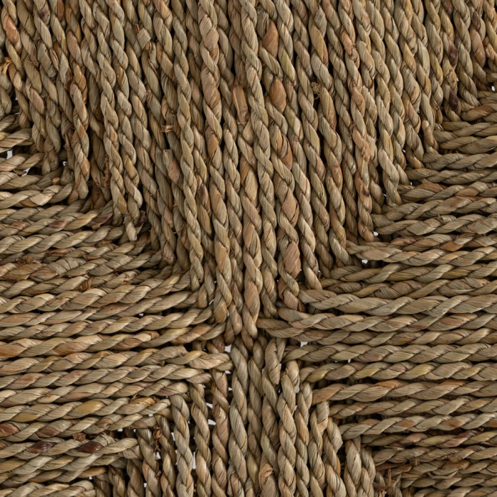Taburet lemn tec cu impletitura naturala|Tabureti decorativi pentru interioare organice [6]