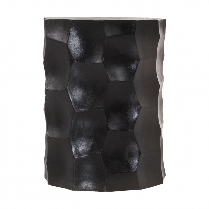 Taburet contemporan lemn suar negru natural|Taburete moderne [1]