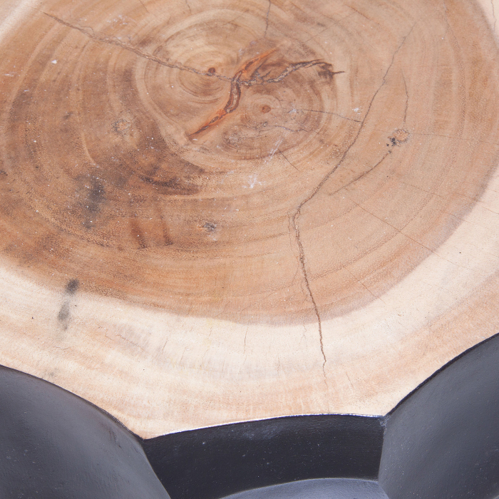 Taburet contemporan lemn suar negru natural|Taburete moderne [2]