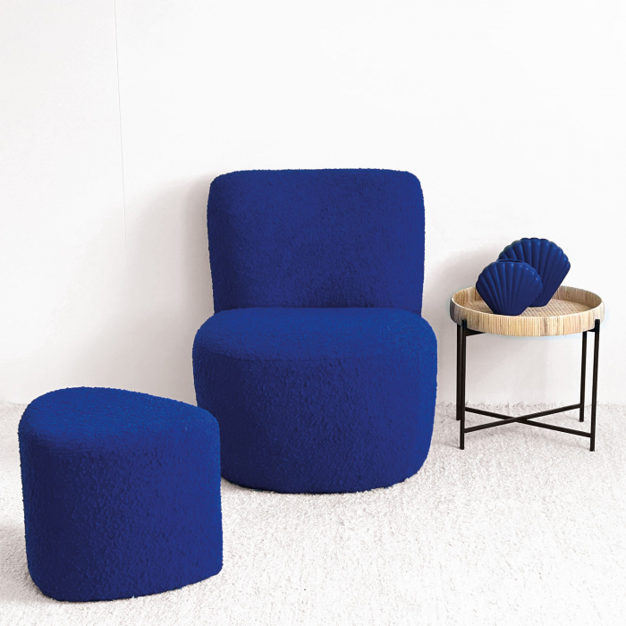 Taburet Tapitat Albastru|Tabureti Design Premium [2]