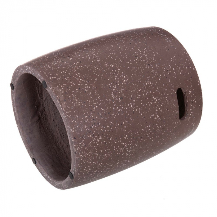 taburet terrazzo maro roșcat – cilindric, decor natural, stil boho [6]