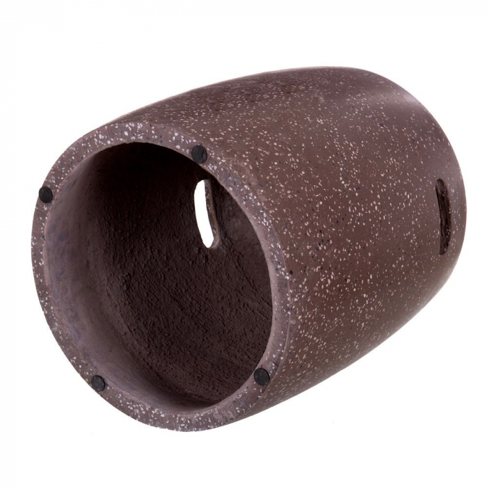 taburet terrazzo maro roșcat – cilindric, decor natural, stil boho [9]