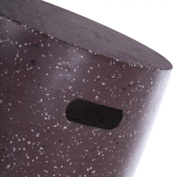 taburet terrazzo maro roșcat – cilindric, decor natural, stil boho [4]