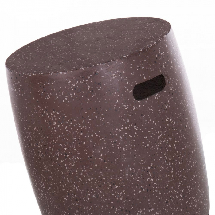 taburet terrazzo maro roșcat – cilindric, decor natural, stil boho [2]