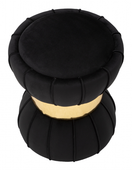 Taburet Floare, negru/auriu, catifea - creativdeco.ro [5]
