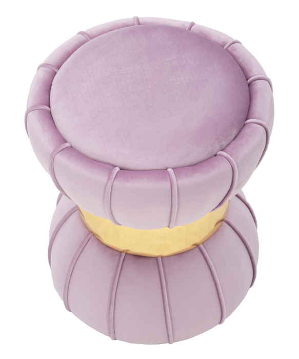 Taburet Floare, roz auriu, catifea - creativdeco.ro [3]