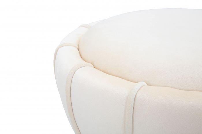 Taburet Floare, crem/auriu, catifea - CreativDeco.ro [4]
