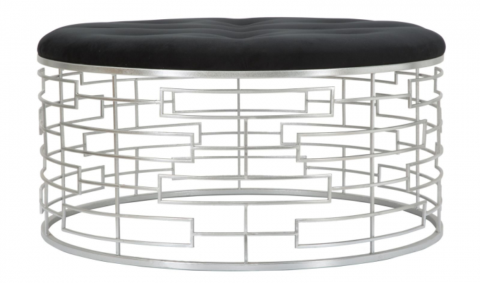 Taburet Ice, catifea metal, negru argintiu [6]