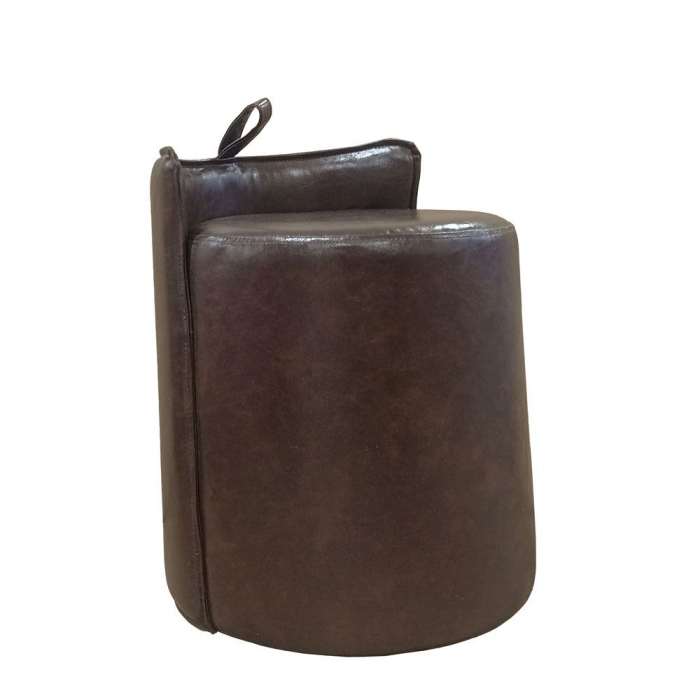 Taburet piele ecologică maro închis cu mâner textil – model Horse [1]