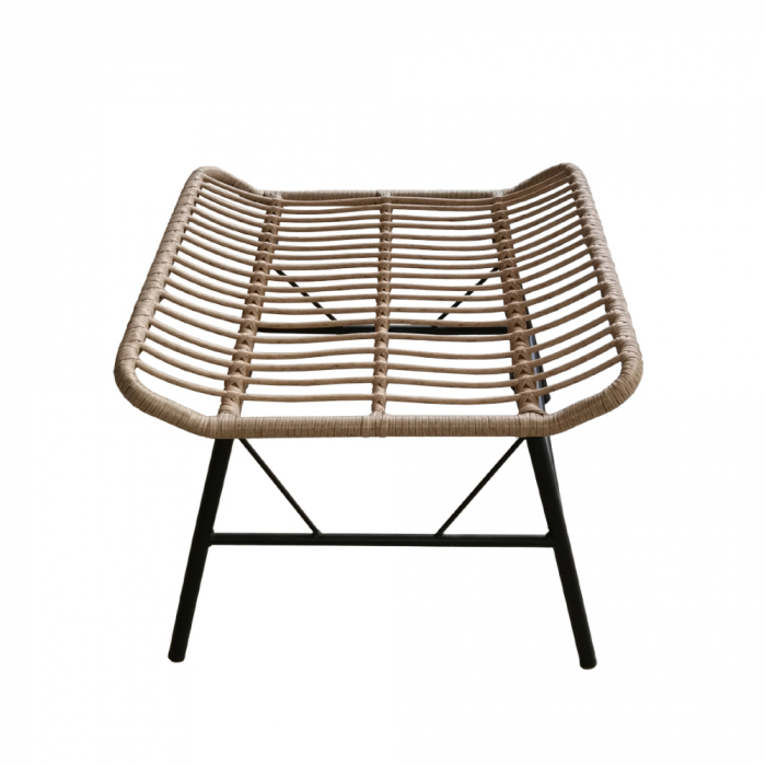Taburet natural negru Butterfly din metal și rattan sintetic [6]
