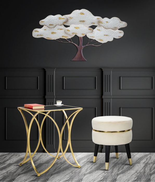 Taburet tapitat crem auriu Paris | creativdeco [2]