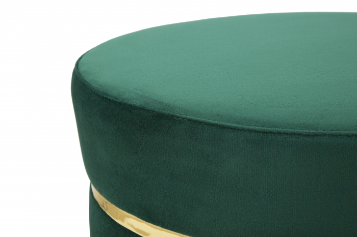 Taburet Paris, stofa/lemn, verde/negru/auriu [8]