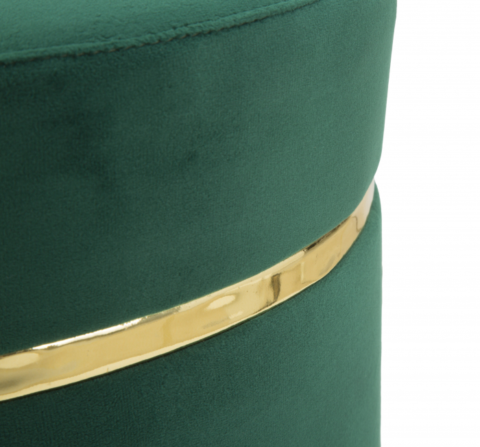 Taburet Paris, stofa/lemn, verde/negru/auriu [6]