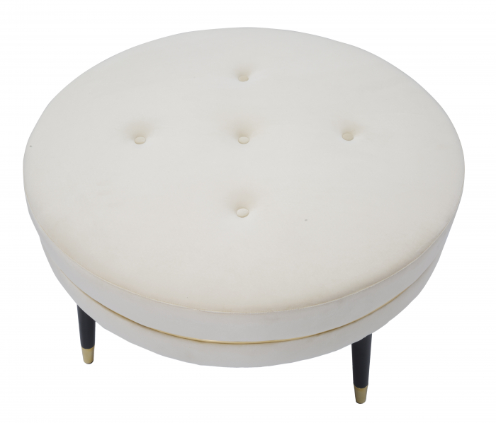 Taburet Paris XXL, crem/auriu, catifea/lemn [4]