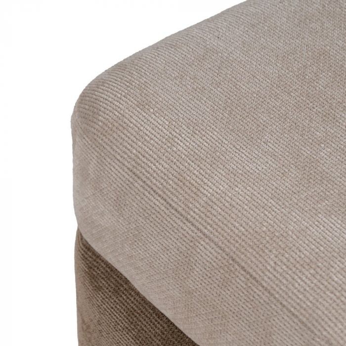 Taburet pătrat bej-maro cu picioare din lemn – design jucăuș [3]