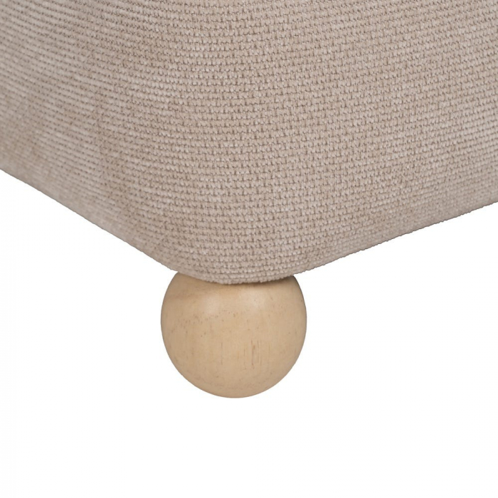 Taburet pătrat bej-maro cu picioare din lemn – design jucăuș [6]