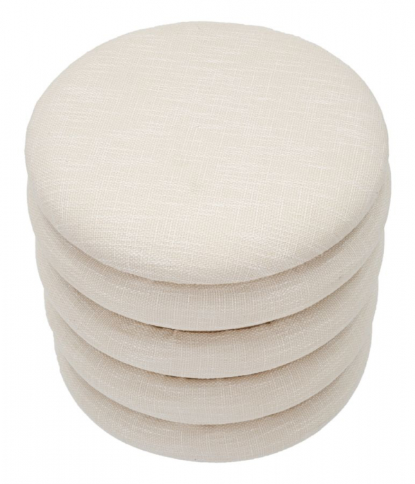 Taburet Puff cu depozitare Damasco, textil/lemn, bej/natural, Mauro Ferretti [2]