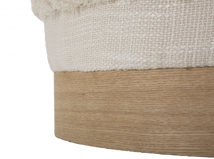 Taburet Puff Damasco, textil/lemn, bej/natural, Mauro Ferretti [4]