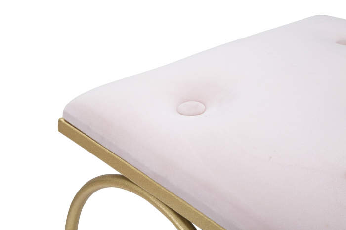 Taburet Rosa catifea/fier, roz/auriu - creativdeco.ro [4]