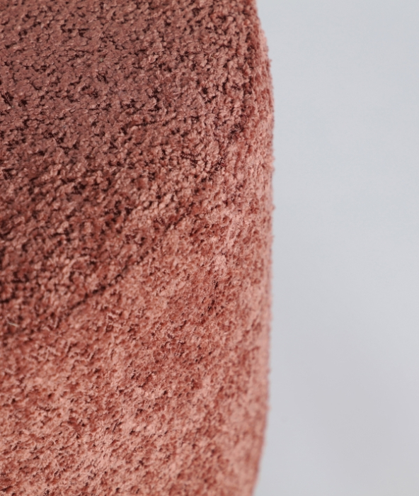 Taburet din poliester roz cu bază din lemn negru Lemuy – taburet rotund modern [3]